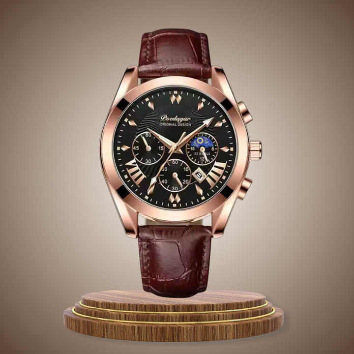 Sleek Leather Band Luxury Watch