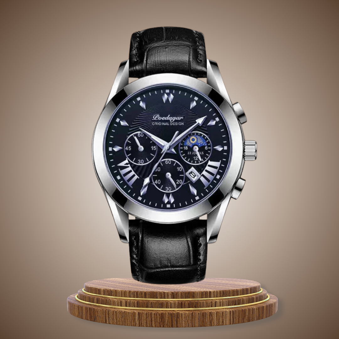 Sleek Leather Band Luxury Watch