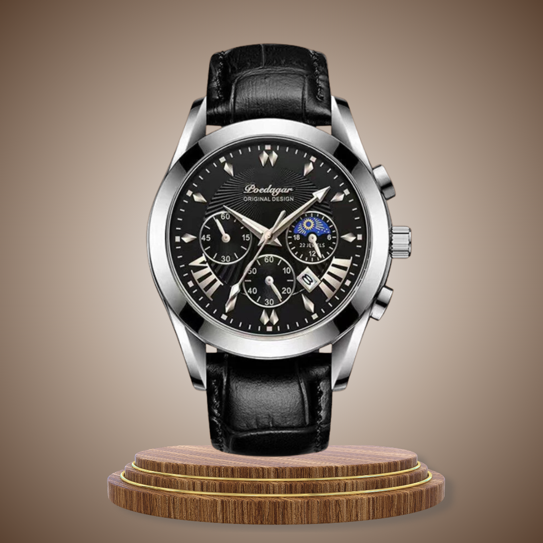 Sleek Leather Band Luxury Watch