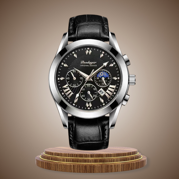 Sleek Leather Band Luxury Watch