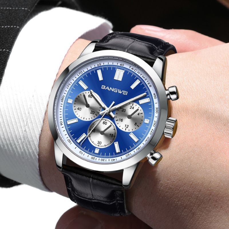 Casual Sport Military Business Leather Quartz Watch