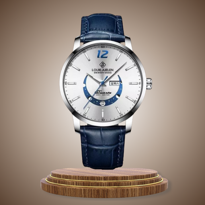 Elegant Moonphase Watch with Luminous Calendar Week