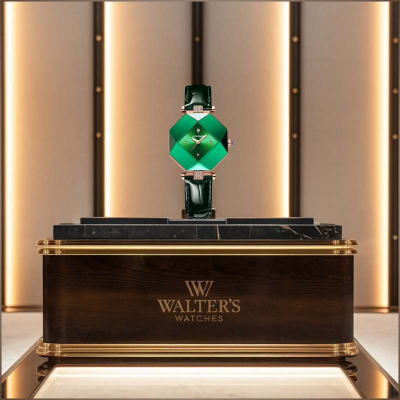 Luxury Green Diamond Quartz Watch