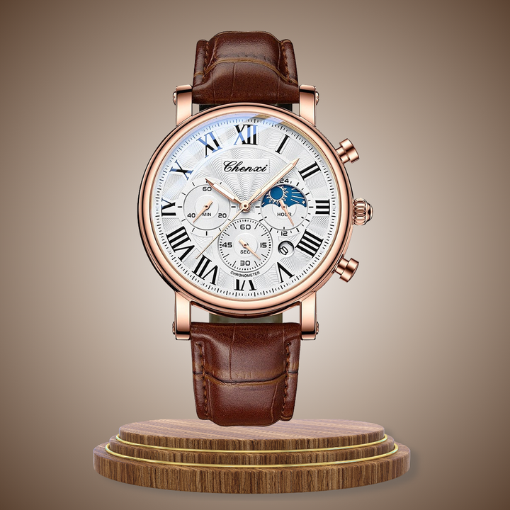 Luxury Leather Strap Quartz Watch